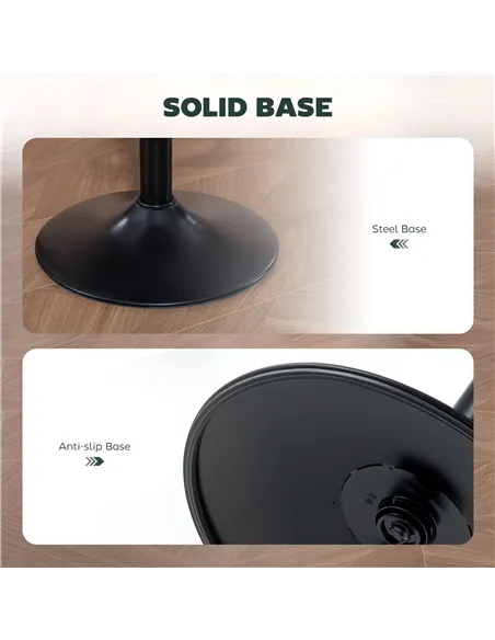 HOMCOM Set of Two Faux Leather Bar Stools - Dark Green