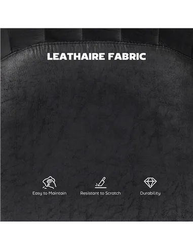 HOMCOM Set of 2 Leathaire Tub Bar Stools - Black