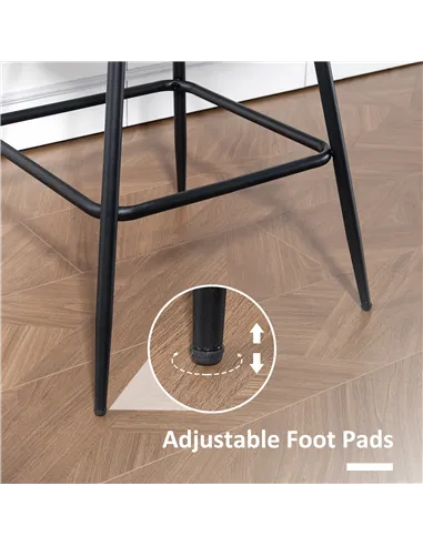 HOMCOM Set of 2 PU Leather Swivel Bar Stools - Black