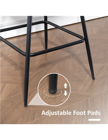 HOMCOM Set of 2 PU Leather Swivel Bar Stools - Black