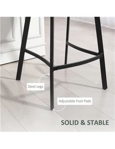 HOMCOM Bar Stools Set of 2, PU Leather Dining Stools with Backrest, Footrest, for Kitchen, Counter, Breakfast Bar, Green