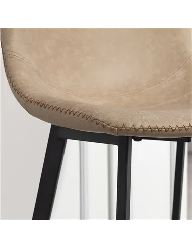 HOMCOM Bar Stools Set of 2, PU Leather Dining Stools with Backrest, Footrest, for Kitchen, Counter, Breakfast Bar, Light Brown