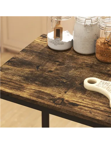 HOMCOM 3-Piece Bar Table Set with 2 Stools, Industrial Breakfast Bar Set with Footrest, Backrest for Dining Room, Small Space