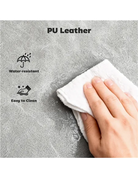 HOMCOM Bar Stools Set of 2, PU Leather Barstools with Back, Footrest and Wood Legs for Kitchen, Counter, Breakfast Bar, Grey