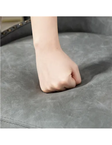 HOMCOM Bar Stools Set of 2, PU Leather Barstools with Back, Footrest and Wood Legs for Kitchen, Counter, Breakfast Bar, Grey