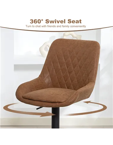 HOMCOM Set of Two Faux Leather Retro Bar Stools - Orange