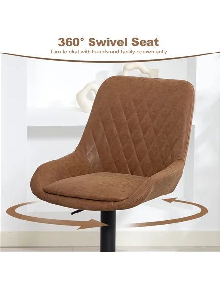 HOMCOM Set of Two Faux Leather Retro Bar Stools - Orange