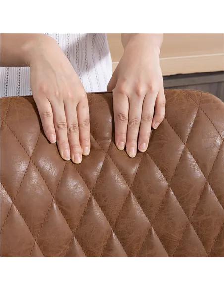 HOMCOM Set of Two Faux Leather Retro Bar Stools - Orange