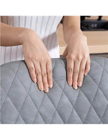 HOMCOM Set of Two Faux Leather Retro Bar Stools - Light Grey