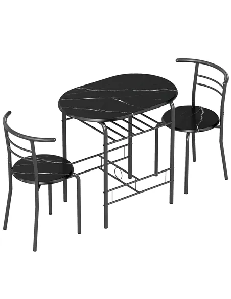 HOMCOM Three-Piece Compact Dining Set - Black
