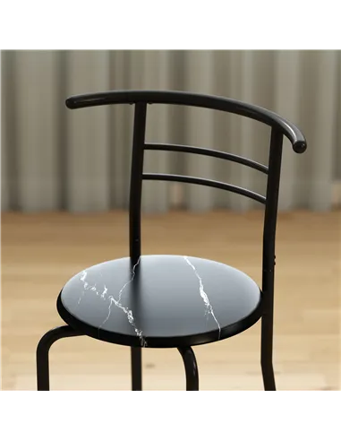 HOMCOM Three-Piece Compact Dining Set - Black