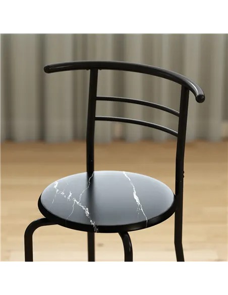 HOMCOM Three-Piece Compact Dining Set - Black