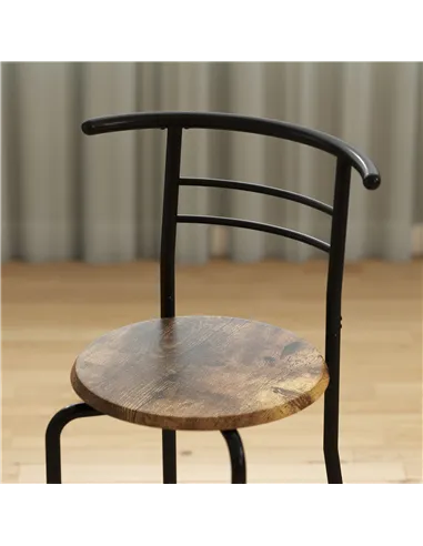 HOMCOM Three-Piece Compact Dining Set - Rustic Brown