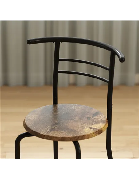 HOMCOM Three-Piece Compact Dining Set - Rustic Brown