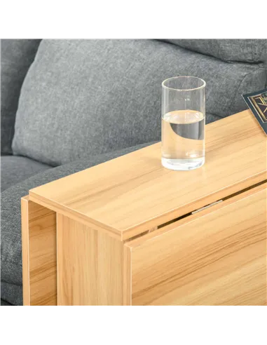 HOMCOM Folding Dining Table, Drop Leaf Table for Small Spaces, Foldable Rectangular Tabletop with Storage Shelves for Kitchen, D