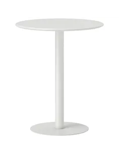 HOMCOM Dining Table, Round Kitchen Table with Steel Base for Living Room, Dining Room, 60 x 60 x 72cm, White