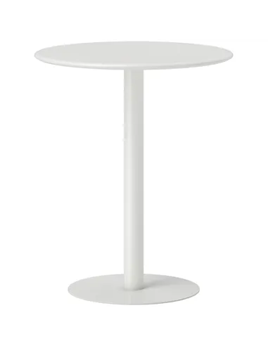 HOMCOM Dining Table, Round Kitchen Table with Steel Base for Living Room, Dining Room, 60 x 60 x 72cm, White