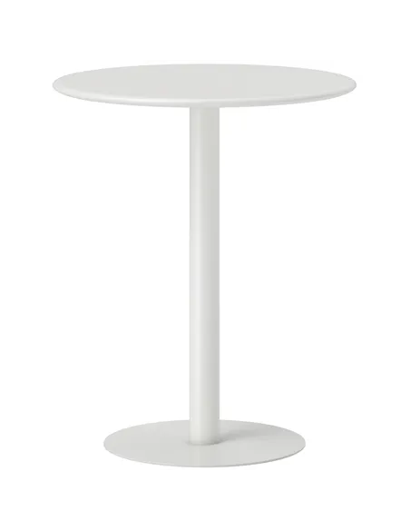 HOMCOM Dining Table, Round Kitchen Table with Steel Base for Living Room, Dining Room, 60 x 60 x 72cm, White