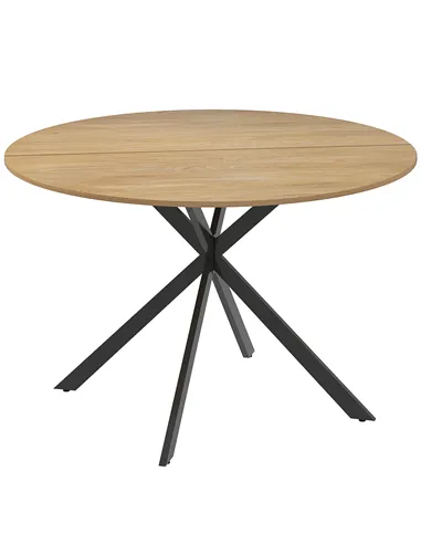 HOMCOM Dining Table for 4, 120 cm Industrial Kitchen Table with Wood Effect Tabletop and Steel Legs, Oak