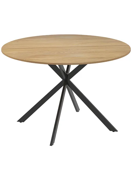 HOMCOM Dining Table for 4, 120 cm Industrial Kitchen Table with Wood Effect Tabletop and Steel Legs, Oak