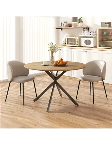 HOMCOM Dining Table for 4, 120 cm Industrial Kitchen Table with Wood Effect Tabletop and Steel Legs, Oak
