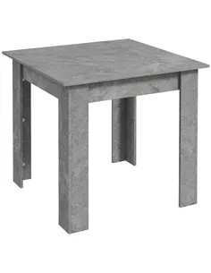 HOMCOM Square Dining Table, Modern Small Dining Table with Faux Cement Effect, Space Saving, Non-slip Foot Pads, Cement Grey