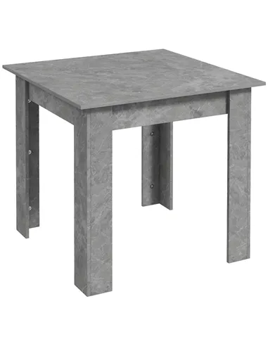 HOMCOM Square Dining Table, Modern Small Dining Table with Faux Cement Effect, Space Saving, Non-slip Foot Pads, Cement Grey