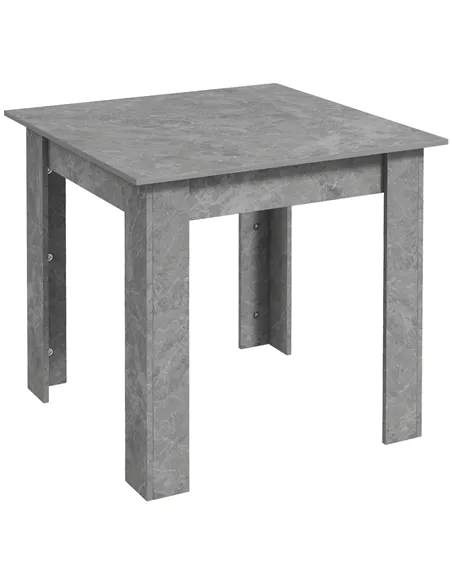 HOMCOM Square Dining Table, Modern Small Dining Table with Faux Cement Effect, Space Saving, Non-slip Foot Pads, Cement Grey