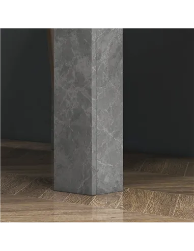 HOMCOM Square Dining Table, Modern Small Dining Table with Faux Cement Effect, Space Saving, Non-slip Foot Pads, Cement Grey