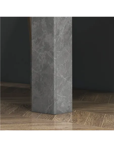 HOMCOM Square Dining Table, Modern Small Dining Table with Faux Cement Effect, Space Saving, Non-slip Foot Pads, Cement Grey