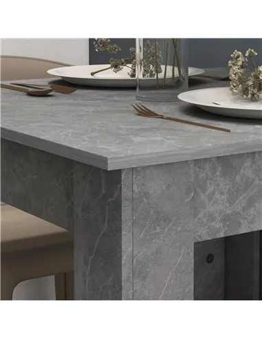 HOMCOM Square Dining Table, Modern Small Dining Table with Faux Cement Effect, Space Saving, Non-slip Foot Pads, Cement Grey