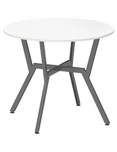 HOMCOM Dining Table, Round Kitchen Table with Black Legs for Living Room, Dining Room 90 x 76 cm, High Gloss White