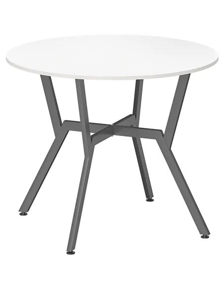 HOMCOM Dining Table, Round Kitchen Table with Black Legs for Living Room, Dining Room 90 x 76 cm, High Gloss White
