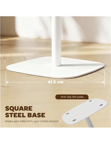 HOMCOM Small Dining Table, 60 cm Square Kitchen Table with Wood-veneer Top and Steel Base - Natural Wood Finish