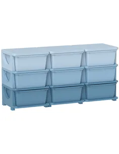 HOMCOM Kids Storage Unit, with Nine Drawers - Blue