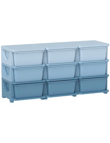 HOMCOM Kids Storage Unit, with Nine Drawers - Blue