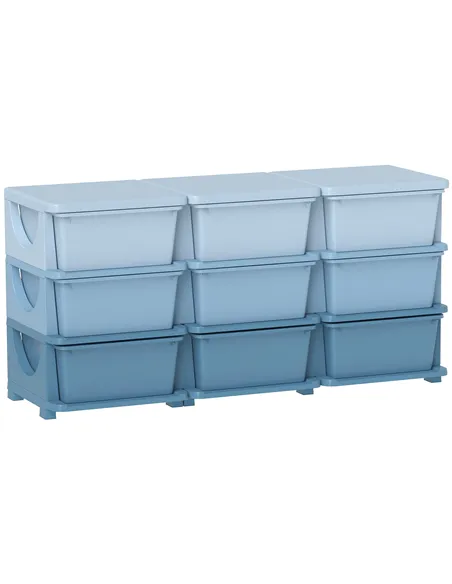HOMCOM Kids Storage Unit, with Nine Drawers - Blue