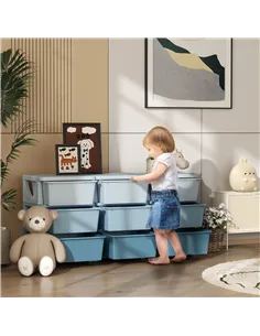HOMCOM Kids Storage Unit, with Nine Drawers - Blue 2