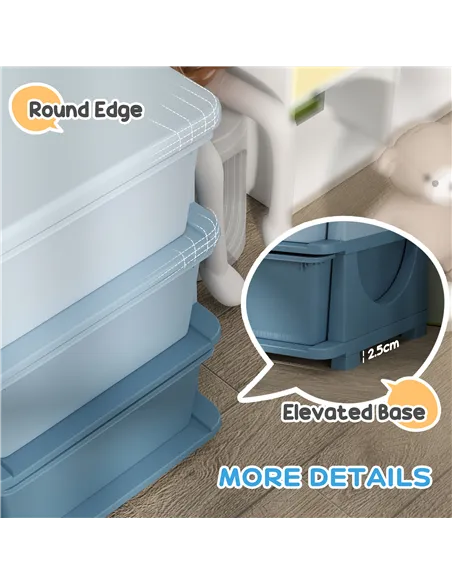 HOMCOM Kids Storage Unit, with Nine Drawers - Blue