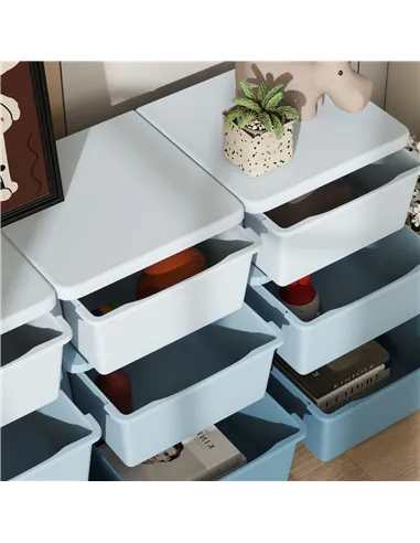 HOMCOM Kids Storage Unit, with Nine Drawers - Blue