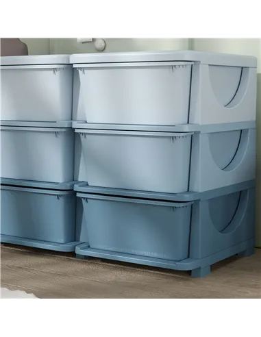 HOMCOM Kids Storage Unit, with Nine Drawers - Blue