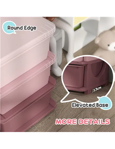 HOMCOM Kids Storage Unit, with Nine Drawers - Pink