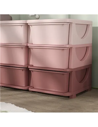 HOMCOM Kids Storage Unit, with Nine Drawers - Pink