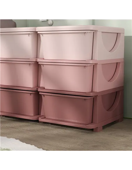 HOMCOM Kids Storage Unit, with Nine Drawers - Pink