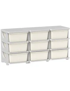 HOMCOM Kids Storage Unit, with Nine Drawers - Cream