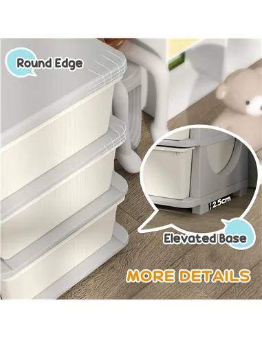 HOMCOM Kids Storage Unit, with Nine Drawers - Cream