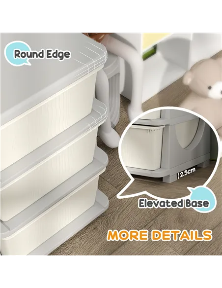 HOMCOM Kids Storage Unit, with Nine Drawers - Cream