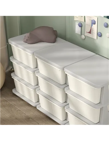 HOMCOM Kids Storage Unit, with Nine Drawers - Cream
