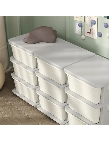 HOMCOM Kids Storage Unit, with Nine Drawers - Cream
