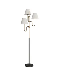 HOMCOM Floor Lamp, 165 cm Tall Standing Lamp with 3 Light and Foot Switch for Living Room, Bedroom, Bedside, Office, E27 Base Wi